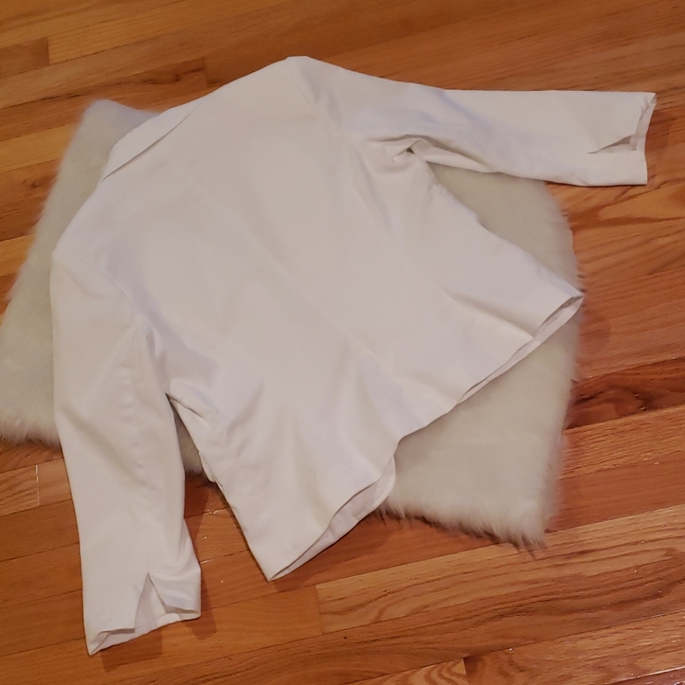 MERONA White Two Button Summer Spring Office Casual Patch Pocket Blazer Jacket M - Picture 2 of 8